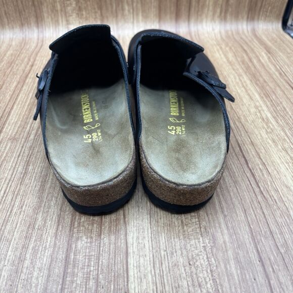 Birkenstock Boston Unisex Black Leather Clogs Mules Sandals Sz EU45, L14 M12 290 - Picture 10 of 11